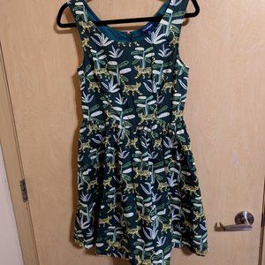 Vintage ModCloth Jungle Cat Print Dress - Timeless Charm!
